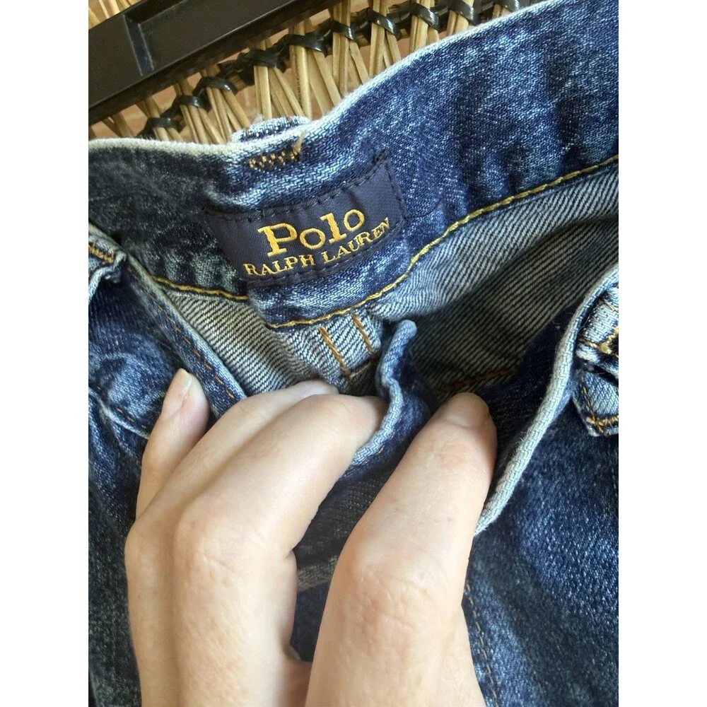 Polo Ralph Lauren Sullivan Slim Jeans Mens 34x32 Blue Denim Cotton 5 Pocket